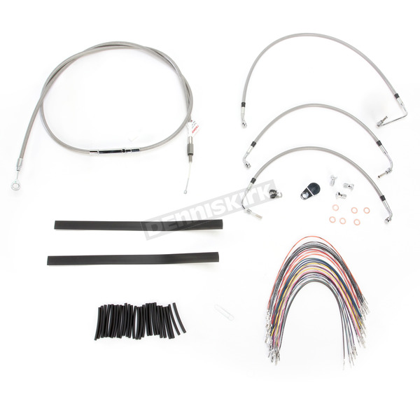 Stainless Steel Handlebar Cable and Brake Line Kit for 13 in. w/o ABS