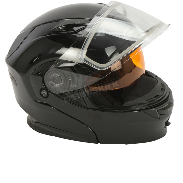 Black MD01S Modular Snowmobile Helmet w/Dual Lens Shield