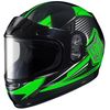 Youth Green/Black/White CL-YSN MC-4 Striker Helmet with Framed Dual Lens Shield