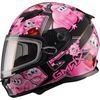 Youth Black/Pink GM49Y Attack Snowmobile Helmet