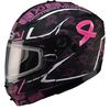 Limited Edition Matte Black GM54S Pink Ribbon Modular Snowmobile Helmet