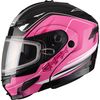 Black/Pink GM54S Terrain Modular Snowmobile Helmet