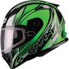 Green/White/Black FF49 Sektor Snowmobile Helmet