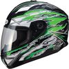 Green/White/Black GM78S Firestarter Full Face Helmet