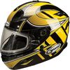 Yellow/Silver/White GM78S Blizzard Snowmobile Helmet with Dual Lens Shield