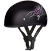 Skull Cap w/Purple Rose Half Helmet