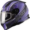 Flat Black/Purple FF49 Elegance Snowmobile Helmet w/Dual Lens Shield