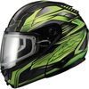 Black/Green GM64S Carbide Modular Snowmobile Helmet w/Dual Lens Shield