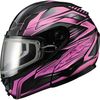 Black/Pink GM64S Carbide Modular Snowmobile Helmet w/Dual Lens Shield