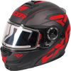 Black/Red/Charcoal Fuel Modular Elite Helmet w/Electric Shield