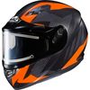 Flat Black/Gray/Neon Orange CS-R3 Treague MC-6F Snow Helmet w/Electric Shield