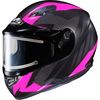 Flat Black/Gray/Pink CS-R3 Treague MC-8F Snow Helmet w/Electric Shield