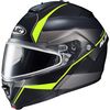 Semi-Flat Black/Gray/Neon Greem IS-MAX 2 Mine MC-3HSF Snow Helmet w/Frameless Dual Lens Shield