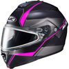 Semi-Flat Black/Gray/Pink IS-MAX 2 Mine MC-8SF Snow Helmet w/Frameless Dual Lens Shield