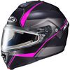 Semi-Flat Black/Gray/Pink IS-MAX 2 Mine MC-8SF Snow Helmet w/Frameless Electric Shield 