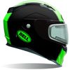 Matte Black/Green Revolver EVO Rally Snow Helmet w/Electric Shield 
