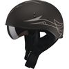 Flat Black/Dark Silver GM65 Naked Pinstripe Half Helmet