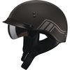 Flat Black/Silver GM65 Full Dress Twin Half Helmet