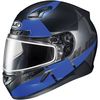 Semi-Flat Black/Blue CL-17SN Boost MC-2SF Helmet w/Frameless Dual Lens Shield