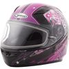 Youth Pink/Purple/Black GM49Y Celestial Snowmobile Helmet w/Dual Lens Shield