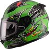 Youth Green GM49Y Alien Snowmobile Helmet w/Dual Lens Shield
