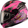 Youth Pink/Purple GM49Y Alien Snowmobile Helmet w/Dual Lens Shield