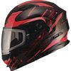 Black/Red MD01S Wired Modular Snowmobile Helmet w/Dual Lens Shield