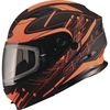 Black/Hi-Vis Orange MD01S Wired Modular Snowmobile Helmet w/Electric Shield