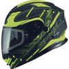 Black/Hi-Vis Yellow MD01S Wired Modular Snowmobile Helmet w/Dual Lens Shield