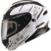 Flat Black/White MD01S Wired Modular Snowmobile Helmet w/Dual Lens Shield