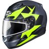 Semi-Flat Gray/Hi-Viz Green/Black CL-17SN Ragua MC-3HSF Snow Helmet w/Dual Lens Shield