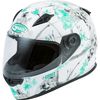 Matte White/Teal/Gray FF-49 Blossom Helmet