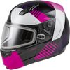 Black/Pink/White MD04S Modular Reserve Snow Helmet w/Dual Lens Shield