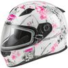 White/Pink/Gray FF49S Blossom Snow Helmet w/Dual Lens Shield
