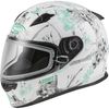 Matte White/Teal/Gray FF49S Blossom Snow Helmet w/Dual Lens Shield