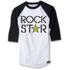 White/Black Rockstar Duplex Baseball T-Shirt
