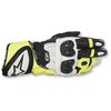 Black/White/Flo Yellow GP Plus R Leather Gloves
