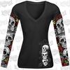 Womens D.O.D. Rose Skull Tattoo Sleeve Shirt
