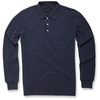 Navy Cafe Long Sleeve Polo Shirt