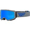 Grey/Blue Zone Goggles w/Sky Blue Mirror/Smoke Lens