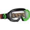 Black/Fluorescent Green Hustle MX Goggles w/Clear Lens