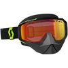 Black/ Fluorescent Yellow Hustle Snowcross Goggles w/Red Chrome Lens