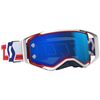 Red/White/Blue Prospect Goggles W/Electric Blue Chrome Works Lens