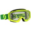 Yellow/Green Hustle MX Goggles w/Clear Lens