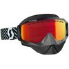 Black/White Hustle Snowcross Goggles w/Enhancer Red Chrome Lens
