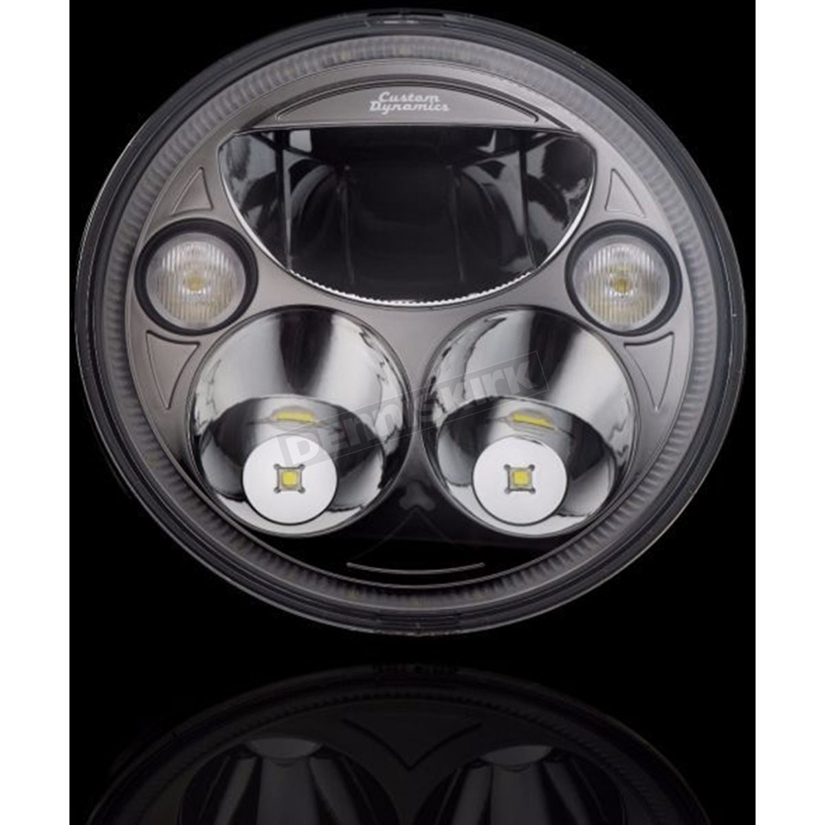 TruBeam Headlights Black/Chrome Reflector Custom Dynamics CDTB-7-IF-B 7in