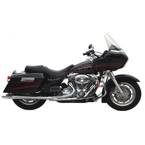 Chrome Long Style High-Performance 2-Into-1 Exhaust System with Heat Shields