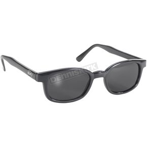 Black X-KDs Sunglasses w/Dark Grey Lens