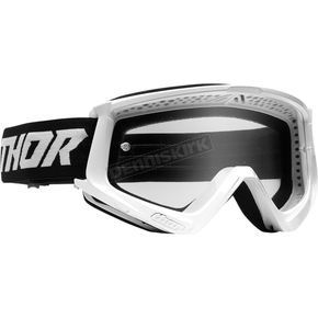 Youth White/Black Combat Racer Goggle 