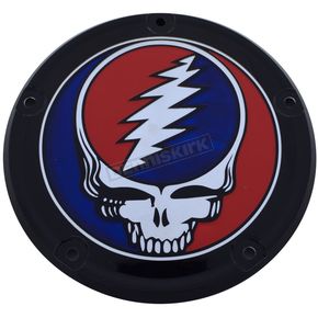 Black Grateful Dead Steal Your Face Softail Low Profile Derby Cover in Full Color